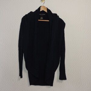 RALPH LAUREN Black Label sz M Navy Blue Cashmere Circle Sweater Cable Knit